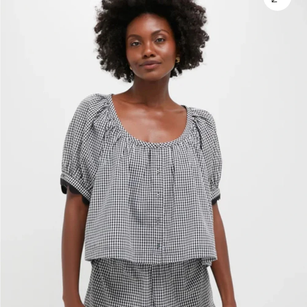 Tuckernuck Black Gingham Ric Rac Tully Top - Picture 1 of 5